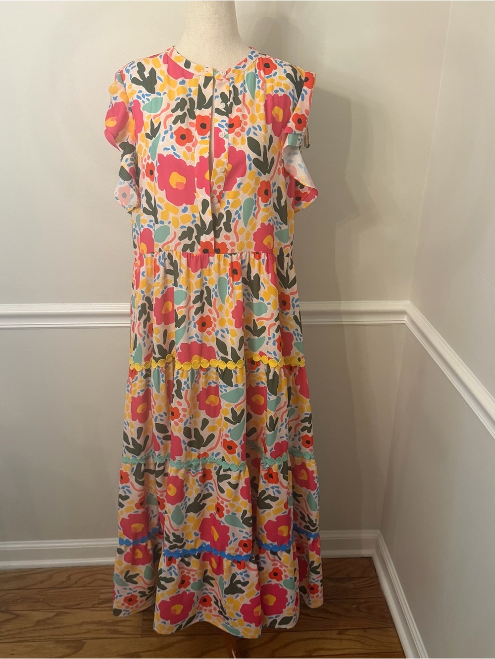 Crosby bright floral maxi dress- Size XL
